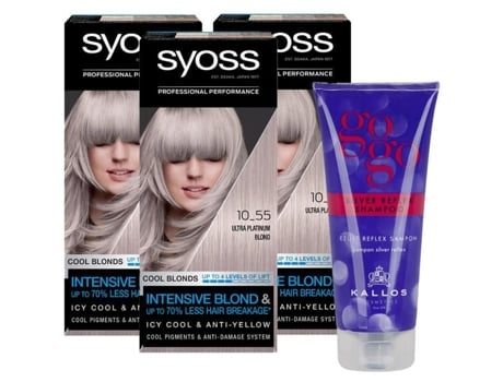 3 X Rubio Ultra Platino 10-55 SYOSS Color Permanente