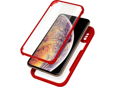 Carcasa iPhone XS Max AVIZAR Protección 360° Rojo