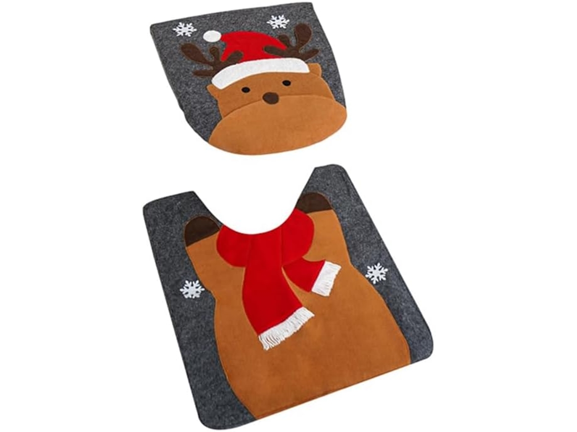 Juego de fundas para asiento de inodoro con temática navideña, decoración de baño, estilo Elano, F Gokoco