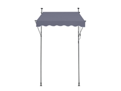 Toldo para patio Succebuy de 59 x 47 pulgadas con manivela, gris oscuro, cubierta retráctil para parasol