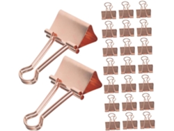 100 Clips Metálicos Color Oro Rosa, De Cola Larga, Resistentes Y Multifuncionales Para Recibos Y Archivos.