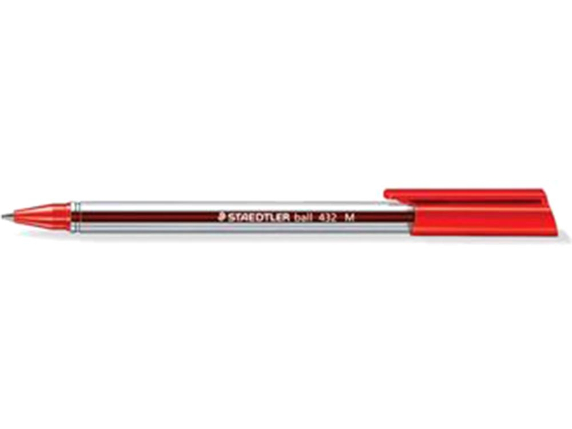 117Z29366 :Esferografica Staedtler Ball 432M 0.45MM Cristal Vermelha 1uVenda Multiplos: 10 unid.