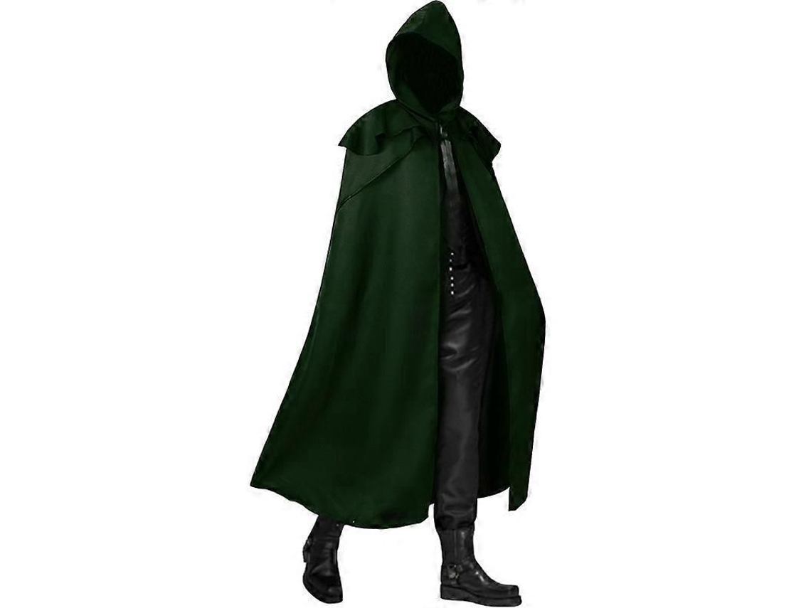 Capa De Monje Medieval Mago Para Adultos 3xl Verde Disfraz Halloween Cosplay Fiesta 3xl Verde