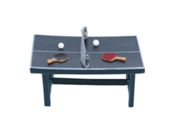 Mesa De Ping-pong En Miniatura A Escala 1:12 Para Decoración De Casas De Muñecas, Con Paletas Y Pelotas.