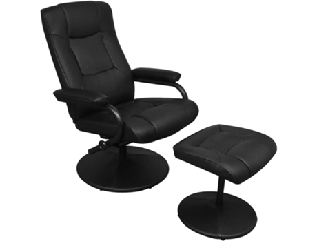 Sillón de TV con reposapiés cuero sintético sintético negro 66,5 x 110 x 85 cm MAISON EXCLUSIVE