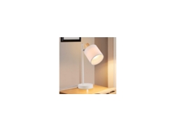 ZMH Lámpara de mesa, lámpara de mesita, E14, pantalla de tela blanca de 35cm, estilo retro con interruptor, para dormitorio salón