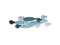 Decoración de Pared DKD Home Decor Azul Metal Blanco Mediterráneo Peces (105 x 5 x 31 cm)