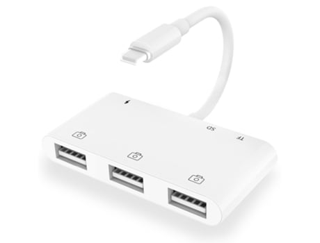 Adaptador Lector Tarjetas Sd Tf Usb Externo Disco Ratón Teclado Otg para Cartón Blanco