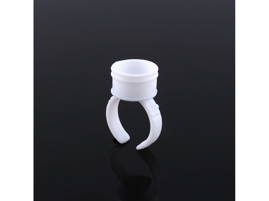 100 Anillos Desechables Para Pegamento De Extensiones De Pestañas, Soporte De Paleta De Plástico Blanco