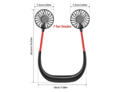 Ventilador de cuello USB, recargable, mini, para deportes y hogar MEOIRUERY