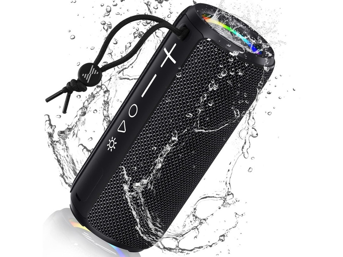 Altavoz Bluetooth inalámbrico, altavoz Bluetooth portátil, altavoces para exteriores impermeables con luz, sonido estéreo de alta fidelidad, reproducción de larga duración Yizhood
