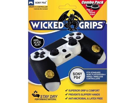 Wicked Grips Ps4 Combo Pack Puños para mando Dualshock 4 Negro NO NAME