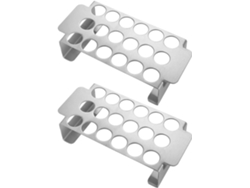 Inoomp Parrilla De Acero Inoxidable De 2 Piezas Con Orificios, Soporte Para Jalapeños Y Pollo Para Barbacoa Y Ahumador,