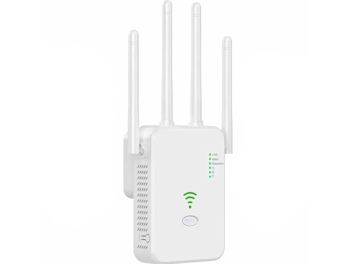 Yizhood - Extensor de Wi-Fi 2.4G, el más rápido, 4 antenas, 2 puertos LAN (blanco)