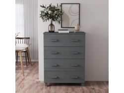Aparador Hamar Madera Maciza De Pino Gris Oscuro 79x40x103,5 Cm