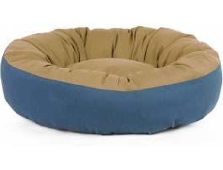 Cama Redonda para Perros y Gatos GAUTY Tela de sarga (Beige y Azul - 57 cm)