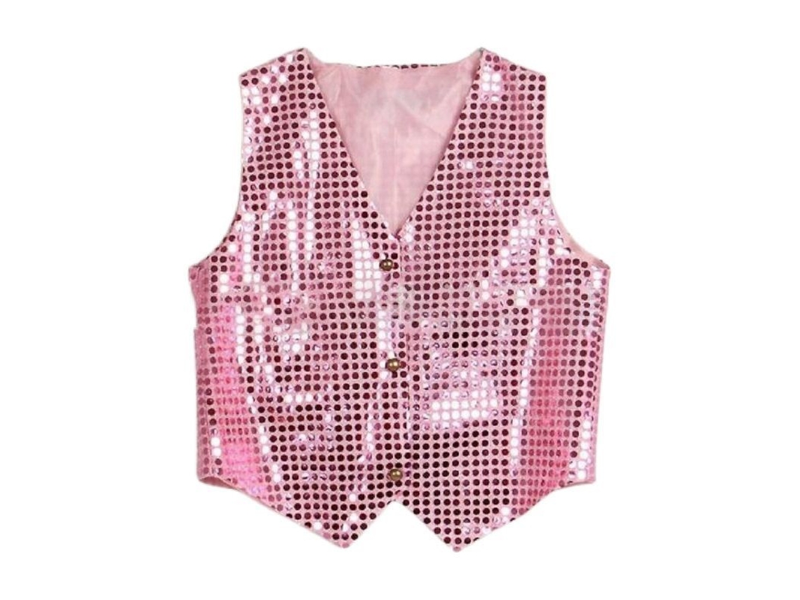 2026-chaleco Sin Mangas De Lentejuelas Brillante Unisex Para Niños Colorido Para Fiestas Y Actuaciones
