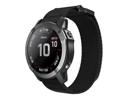 Pulsera de correa de reloj de nailon con cierre de gancho y bucle negro de 22 mm VENISYMLIS