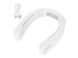 Ventilador De Cuello Usb Portátil Sin Aspas, 4000 Mah, 80 Orificios, 4000-5500 Rpm, Blanco
