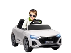 Coche eléctrico infantil, 12 V, mando a distancia, blanco.