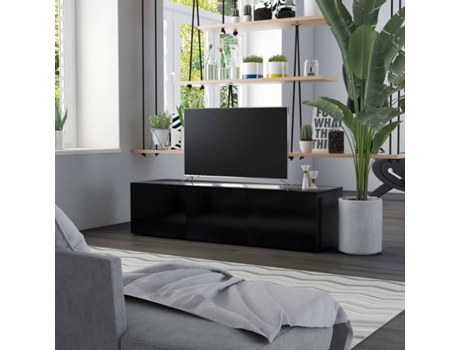 Mueble para la televisión VIDAXL Negro Madera contrachapada (120x34x30 cm)