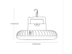 Tienda De Campaña Portátil Vento Con Linterna Led, Trípode Plegable, Batería Recargable Usb De 2400 Mah Con Gancho Para Camping, Hogar Y Oficina.