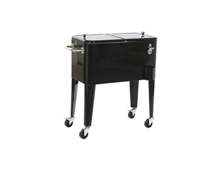 Nevera Portátil DKD Home Decor 74 x 43 x 83 cm Negro Acero Aluminio Polipropileno 56 L