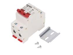 Disyuntor Miniatura De 2 Polos Y 16 A Cc 1000 V Con Protección Solar Fotovoltaica Y Montaje En Riel Din.