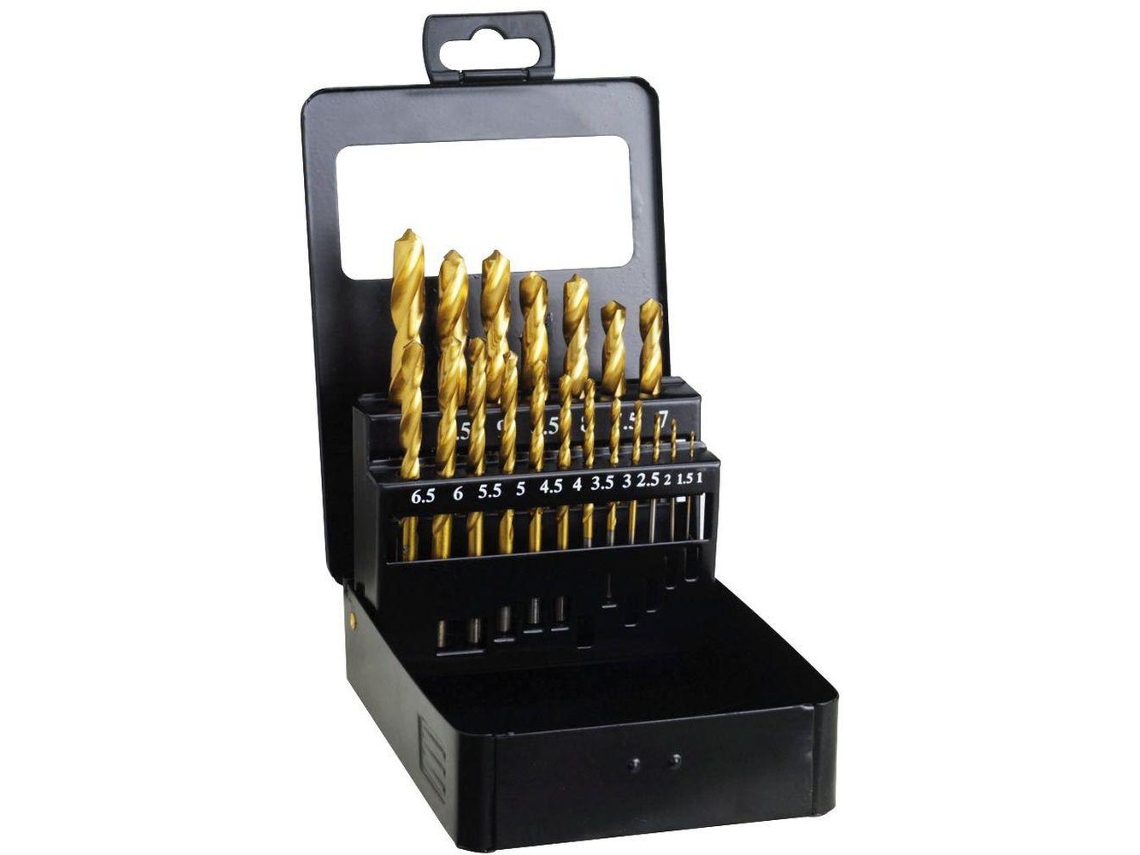 Estuche Brocas Hss Titanio 1-10 mm 19 Piezas WOLFPACK LINEA PROFESIONAL
