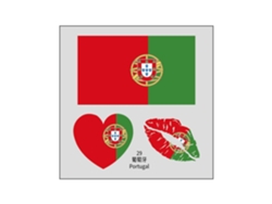 (portugal) 50 Tatuajes Temporales De La Bandera Nacional, Pegatinas Faciales Transferibles Al Agua.