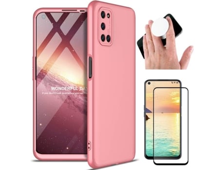 Kit Funda, Protector y PopSocket para Oppo A53 PHONESHIELD BD-GK&9D&WTPS-PK-OP-A53 Rosa