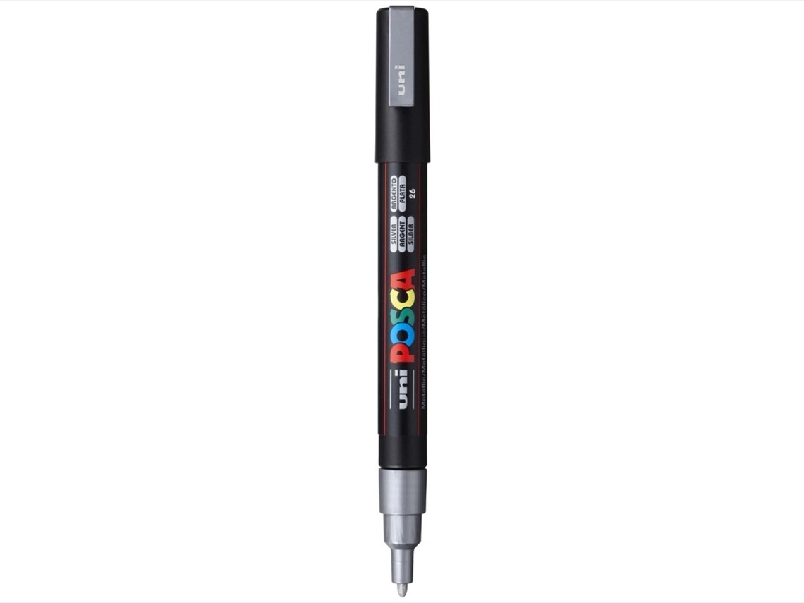 Marcador Uniball Posca Pc3M 0.9mm Plata