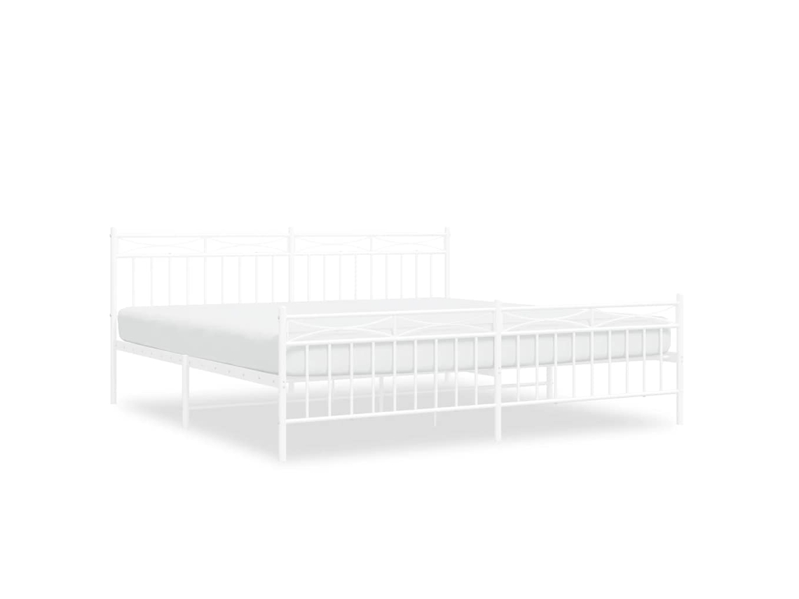Maison Exclusive - Estructura Cama Sin Colchón Con Estribo Metal Blanco 193x203 Cm