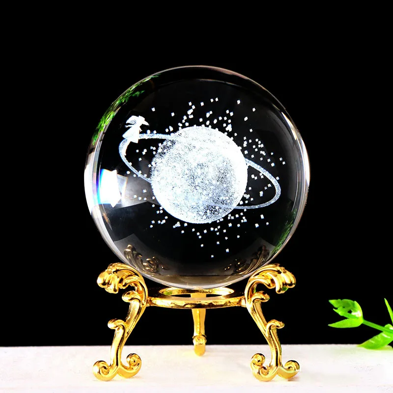(estilo 1 60 Mm) Bola De Cristal De 60 Mm, Esfera De Vidrio Tallada En 3d, Pisapapeles Con Base.
