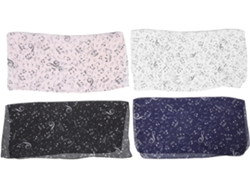 Juego De 4 Pañuelos Cuadrados De Gasa Ligeros Para Mujer, Con Estampado De Notas Musicales, Color Negro.