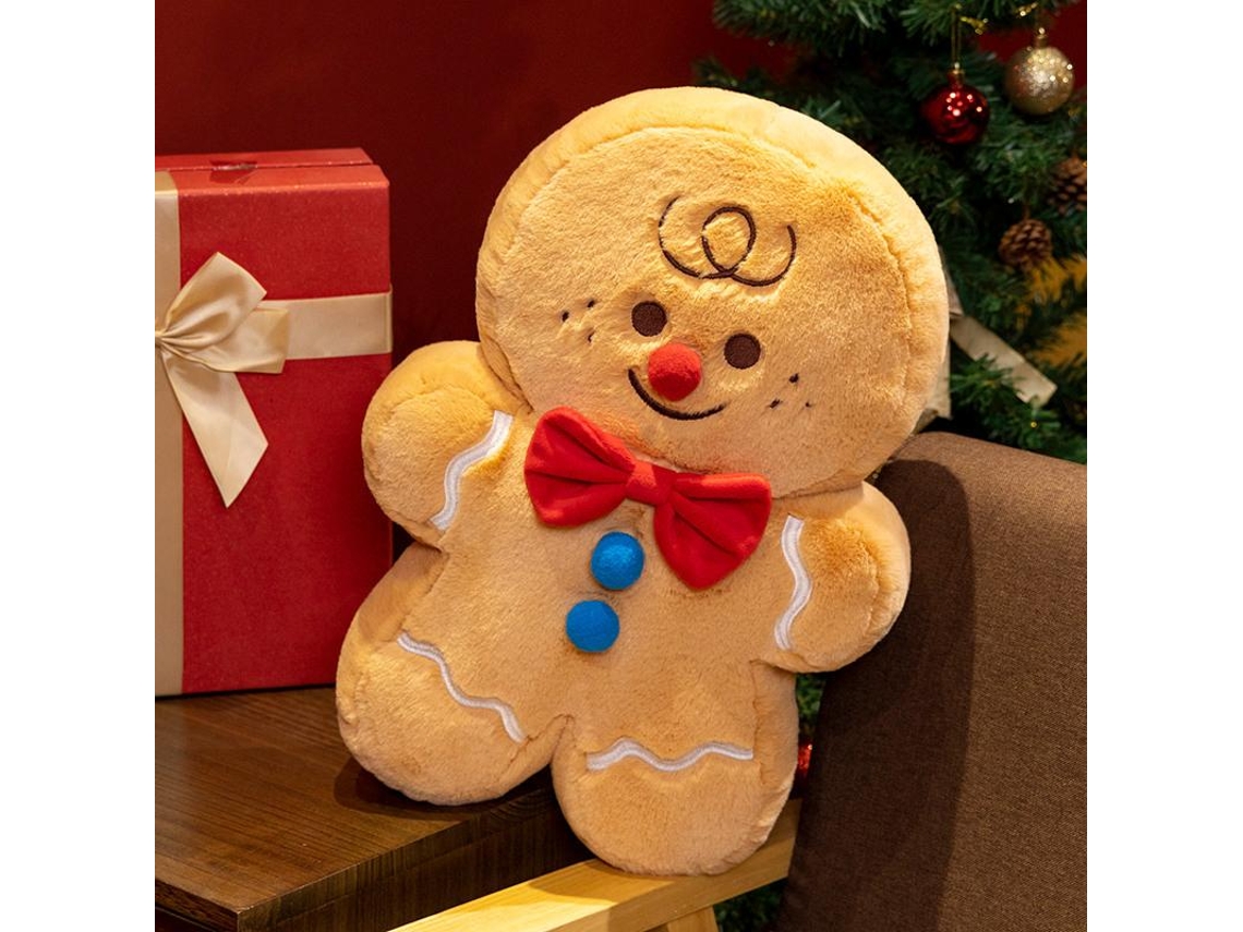 Muñeca De Pan De Jengibre Suave, Almohada De Felpa Para Dormitorio, Sala De Estar CHRUI Muñeca De Pan De Jengibre Con Lazo Rojo 45 Cm