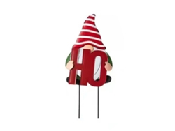 Letrero Navideño De Jardín Con Forma De Gnomo Para Decoración Exterior Hohoho Con Estacas Metálicas De Doble Cara.