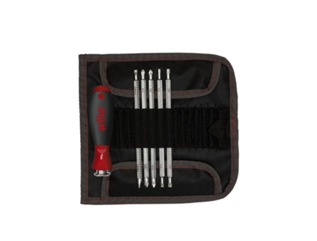WIHA Juego de destornilladores con varillas intercambiables SYSTEM 6 en surtido, de 7 unid., incl. bolsa enrollable (32298)