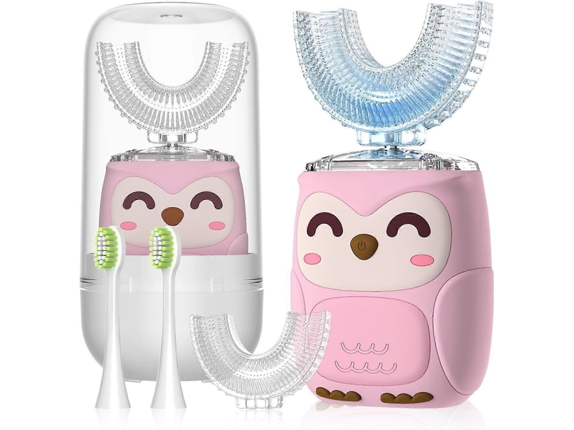 Cepillo de dientes eléctrico infantil GOKOCO con forma de U, sónico y con 4 cabezales suaves.