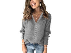 2026-suéter Casual De Cuello En V Para Mujer Manga Larga De Poliéster Top Blusa Inverno Otoño Primavera