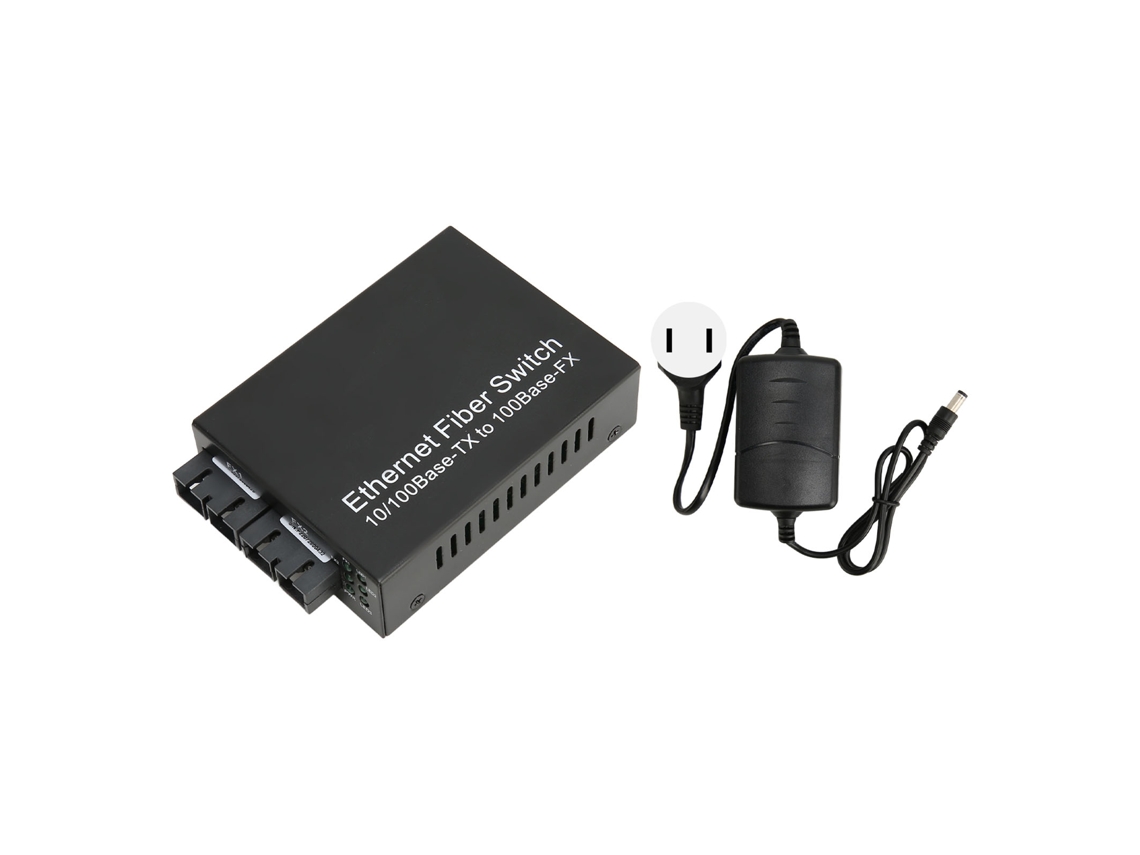 Convertidor De Medios De Fibra Óptica 100mbps Sm Sc Doble Banda Tx1310nm 25km Rj45 Enchufe Estadounidense