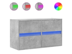 Maison Exclusive - Mueble De Tv De Pared Con Luces Led Gris Hormigón 80x31x45 Cm