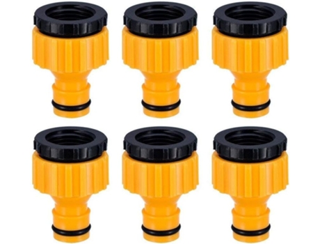Paquete de 6 conectores rápidos de manguera para riego Garen Amarillo