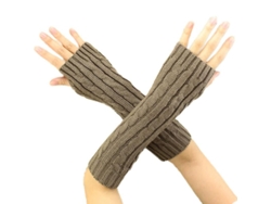 2026-guantes Sin Dedos De Punto Cable Para Mujer Calientadores De Muñecas De Invierno Otoño Primavera
