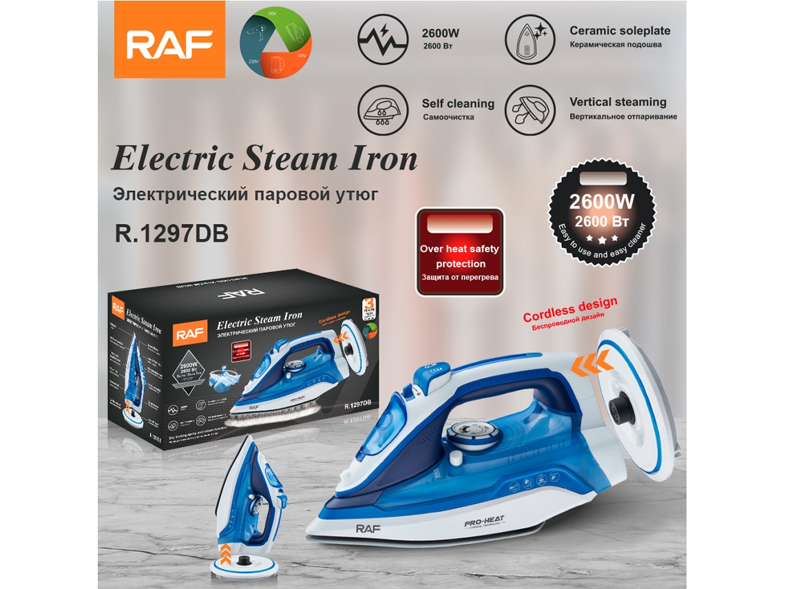 Plancha portátil inalámbrica Mdug con cable extraíble, estándar europeo (azul)