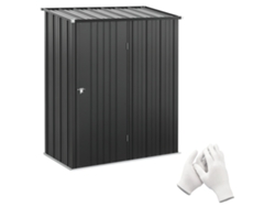 Suporte Ferramentas Galpão Jardim Aço 161,5x94,5x196cm Fechadura Preto