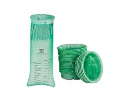 50 Bolsas Desechables Para Mareo Y Vómito 16.5x40cm Material Pe Hospital Aviación Verde