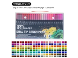 Rotulador de doble punta de 168 colores, varilla negra, estuche de PVC, juego de rotuladores de acuarela SIURN