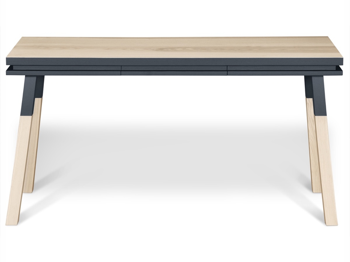 Escritorio MON PETIT MEUBLE FRANÇAIS Rectangular de Madera Maciza Con 1 Cajón 140 cm