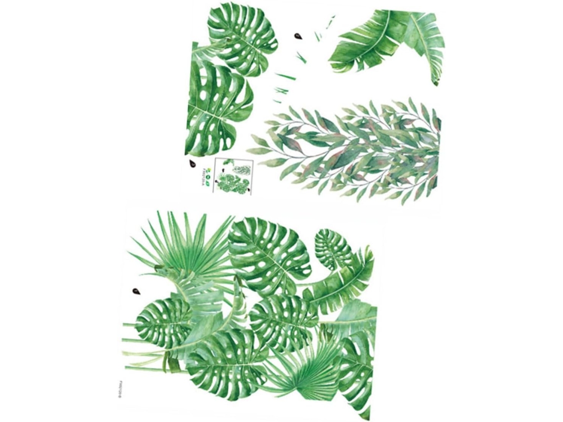 Pegatinas De Pared Con Hojas Tropicales Verdes